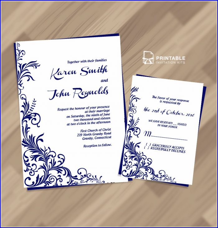 Border Royal Blue Wedding Invitation Templates Free Border Royal Blue Wedding Invitation Templates Free