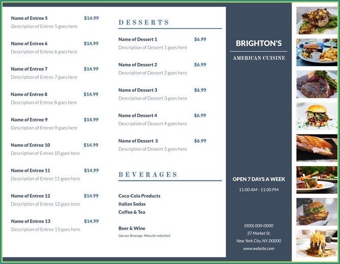 Catering Brochure Template Catering Brochure Template