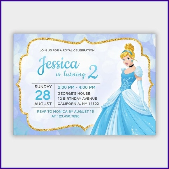 Cinderella Birthday Invitation Template Cinderella Birthday Invitation Template