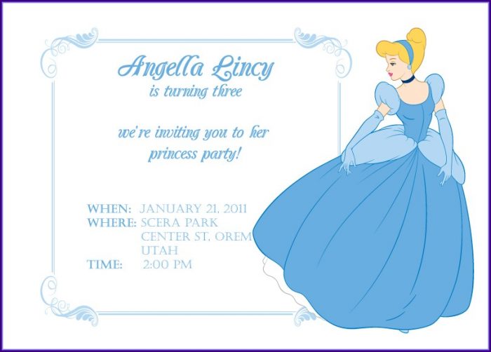 Cinderella Birthday Party Invitation Templates Cinderella Birthday Party Invitation Templates
