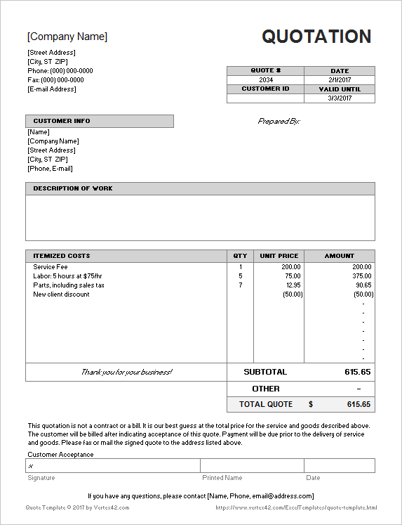 Cleaning Quote Template Free Cleaning Quote Template Free