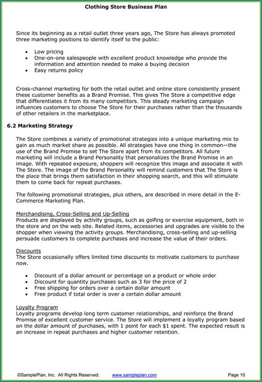 Clothing Line Business Plan Template Free Clothing Line Business Plan Template Free