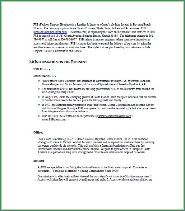 Clothing Line Business Plan Template Pdf Clothing Line Business Plan Template Pdf