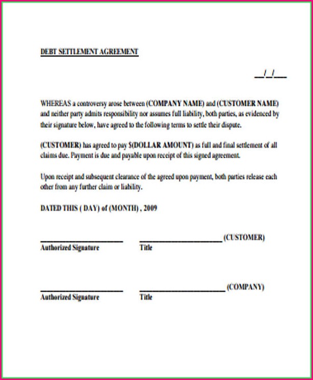 Debt Settlement Agreement Template Debt Settlement Agreement Template