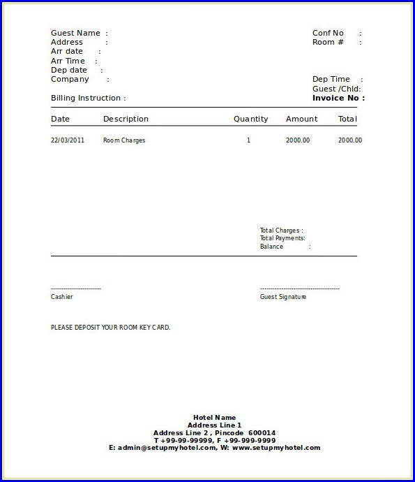 Downloadable Fake Hotel Receipt Template Downloadable Fake Hotel Receipt Template