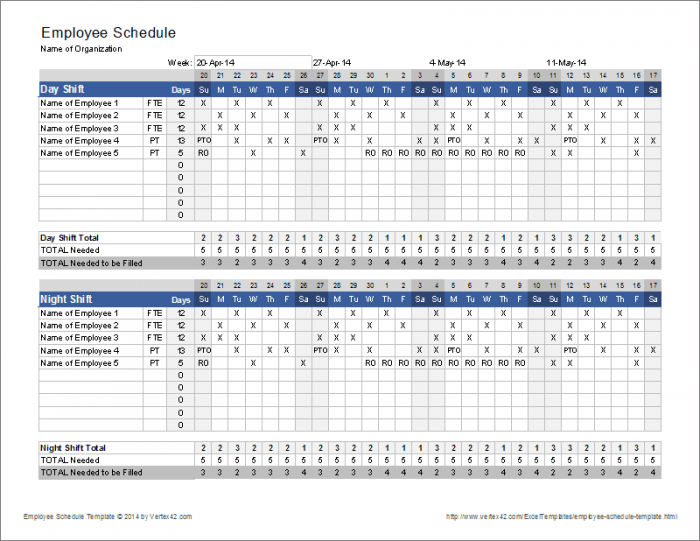 Employee Monthly Work Schedule Template Employee Monthly Work Schedule Template