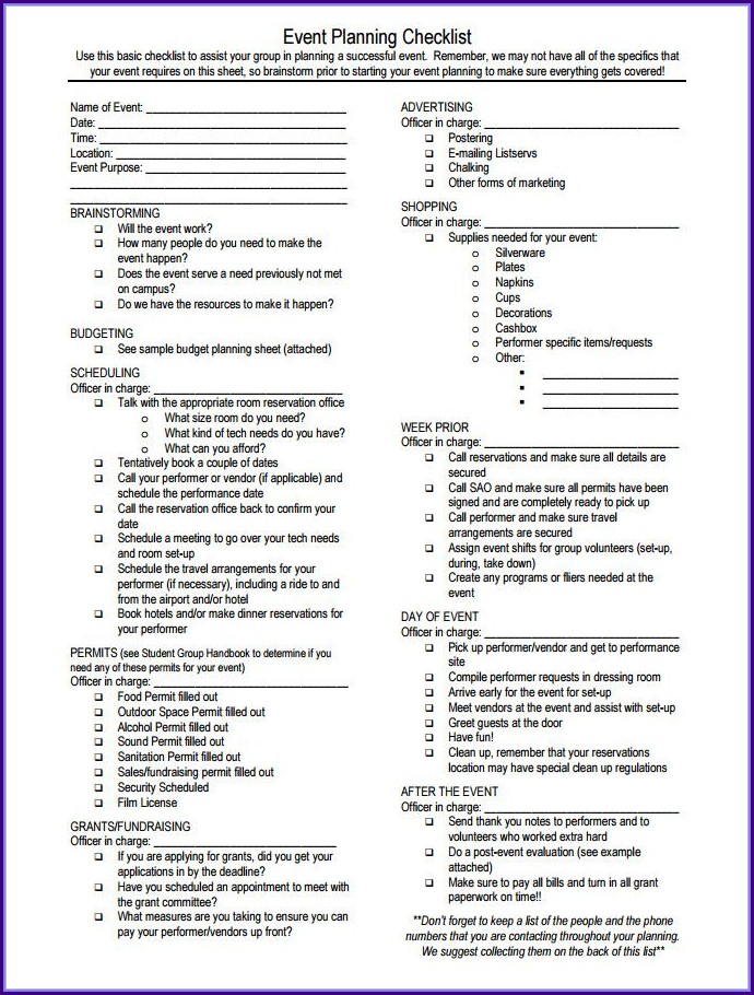 Excel Event Checklist Template Free Excel Event Checklist Template Free