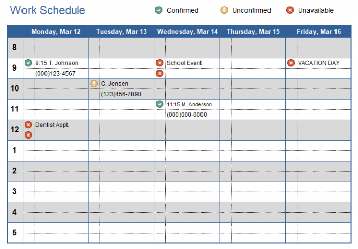 Excel Monthly Work Schedule Template Excel Monthly Work Schedule Template