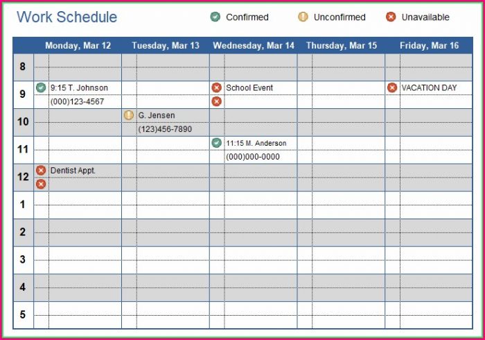 Excel Templates For Scheduling Excel Templates For Scheduling