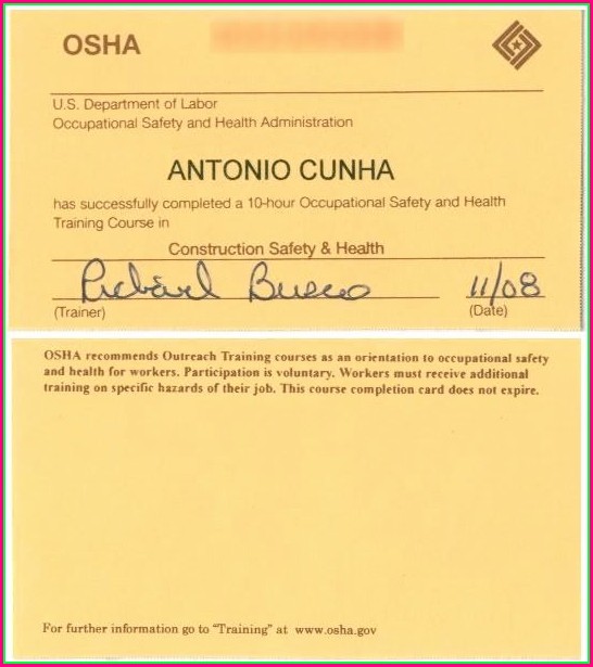 Fake Osha 30 Card Template Fake Osha 30 Card Template