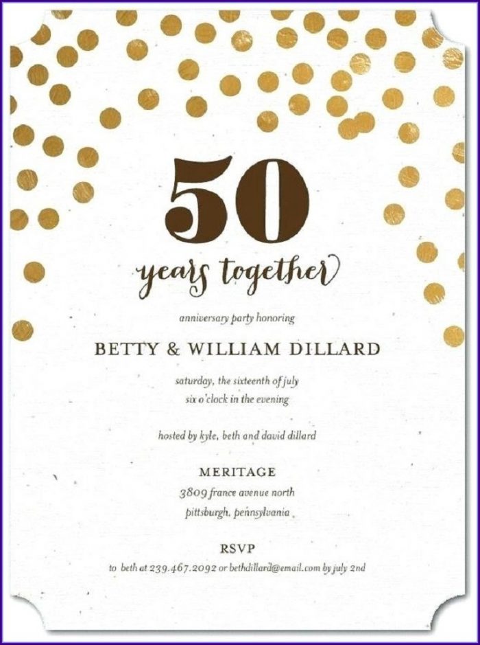 Free 50th Anniversary Invitation Templates Free 50th Anniversary Invitation Templates