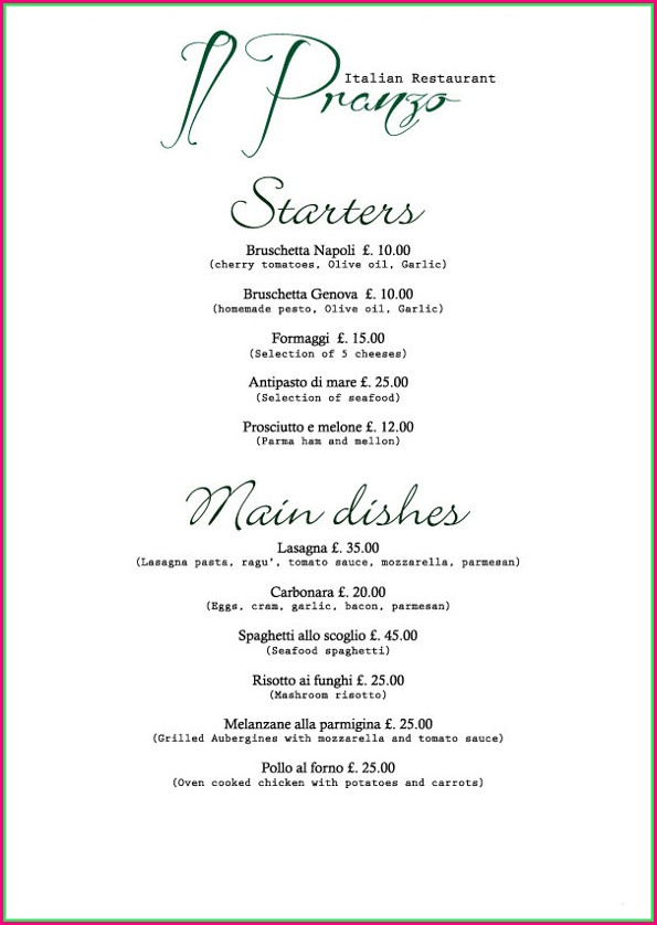 Free Catering Menu Template Word Free Catering Menu Template Word