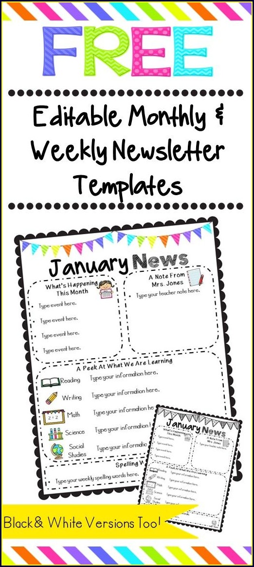 Free Editable Weekly Newsletter Template Free Editable Weekly Newsletter Template