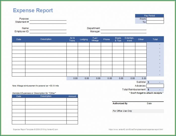 Free Monthly Expense Report Template Free Monthly Expense Report Template