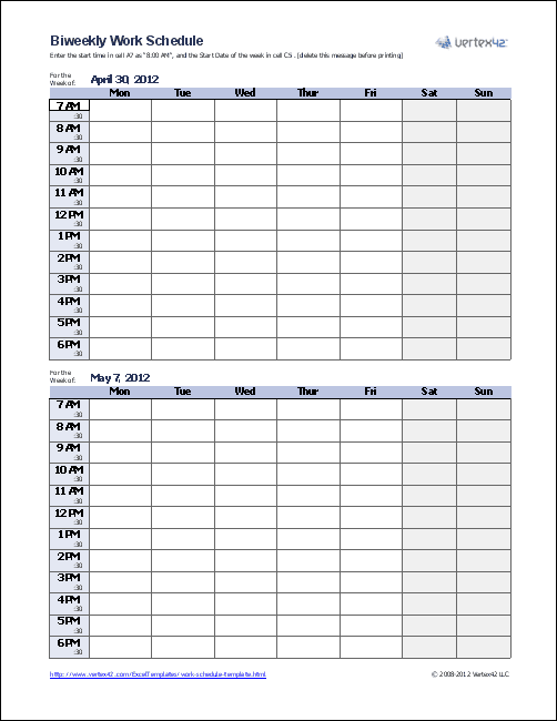 Free Monthly Work Schedule Template Free Monthly Work Schedule Template