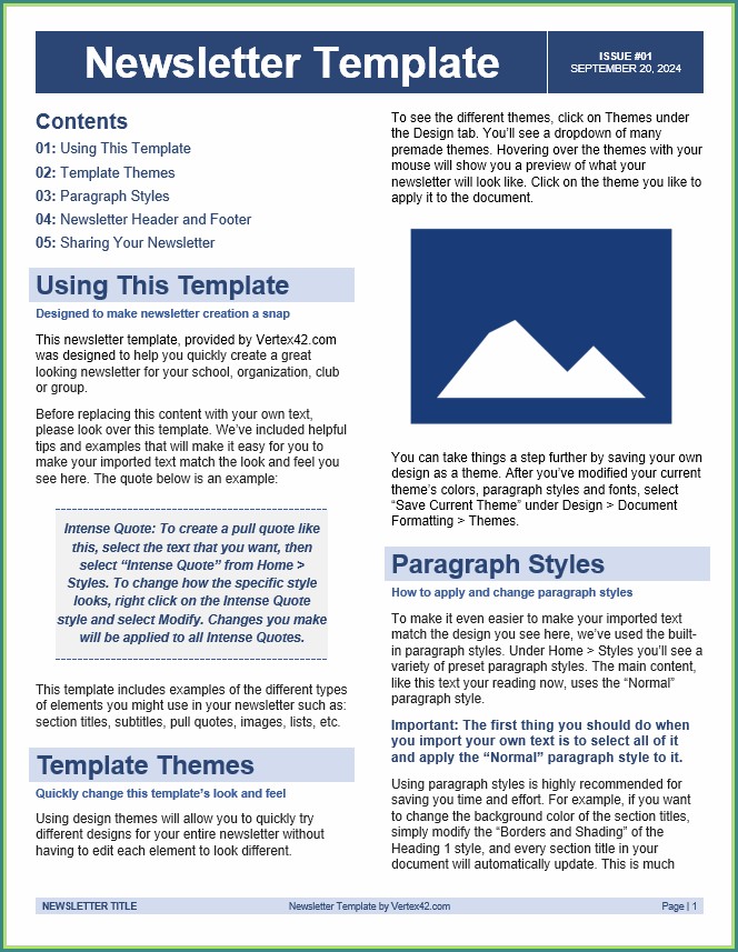 Free Newsletters Templates Free Newsletters Templates