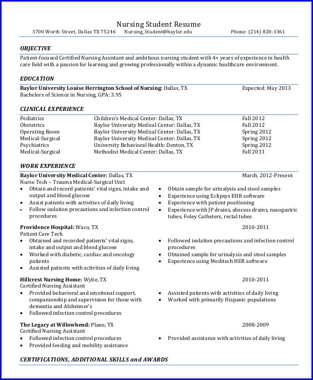 Free Nursing Resume Template Word Free Nursing Resume Template Word