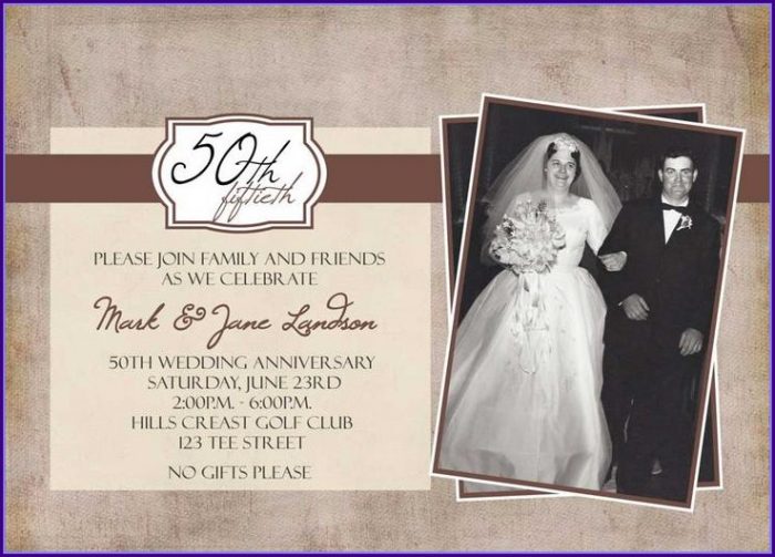 Free Printable 50th Wedding Anniversary Invitation Templates Free Printable 50th Wedding Anniversary Invitation Templates