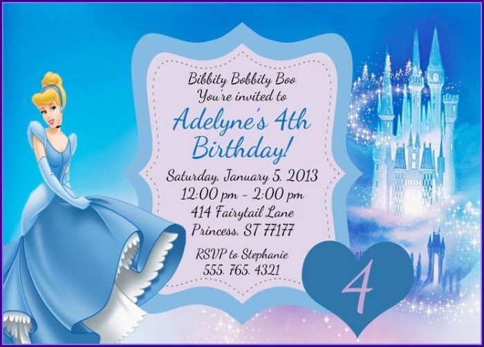 Free Printable Cinderella Birthday Invitation Template Free Printable Cinderella Birthday Invitation Template