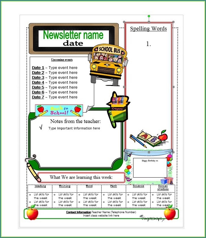 Free Templates For School Newsletters Free Templates For School Newsletters