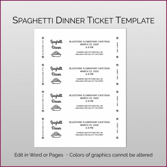 Fundraiser Dinner Tickets Template Fundraiser Dinner Tickets Template