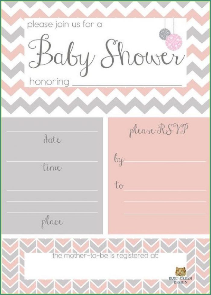 Girl Baby Shower Invitations Blank Templates Girl Baby Shower Invitations Blank Templates
