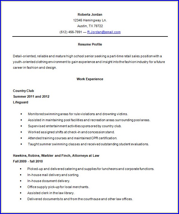 High School Resume Template Blank High School Resume Template Blank