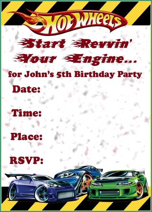 Hot Wheels Invitation Template Free Hot Wheels Invitation Template Free