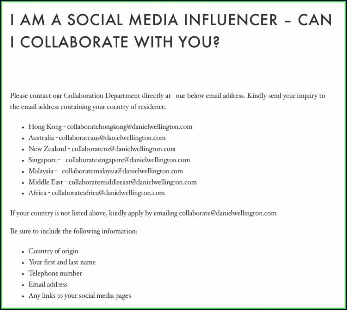 Influencer Marketing Email Template Influencer Marketing Email Template