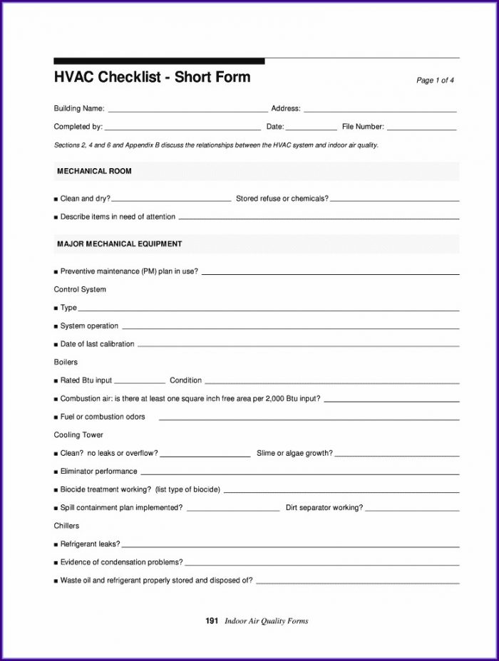 Inspection Checklist Hvac Preventive Maintenance Checklist Template Inspection Checklist Hvac Preventive Maintenance Checklist Template