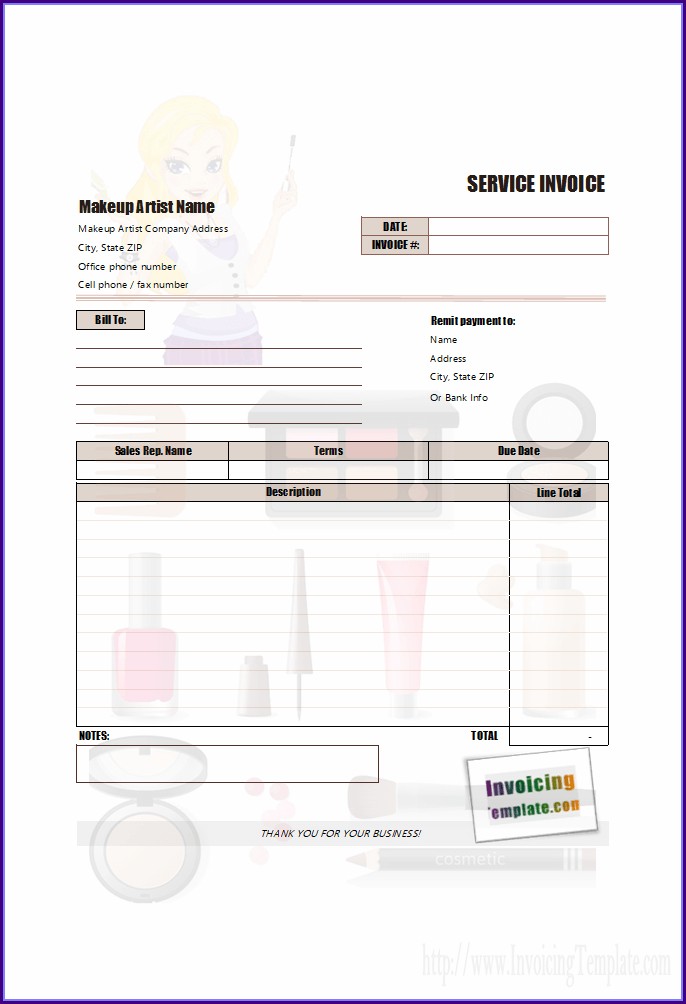 Makeup Artist Invoice Template Free Makeup Artist Invoice Template Free