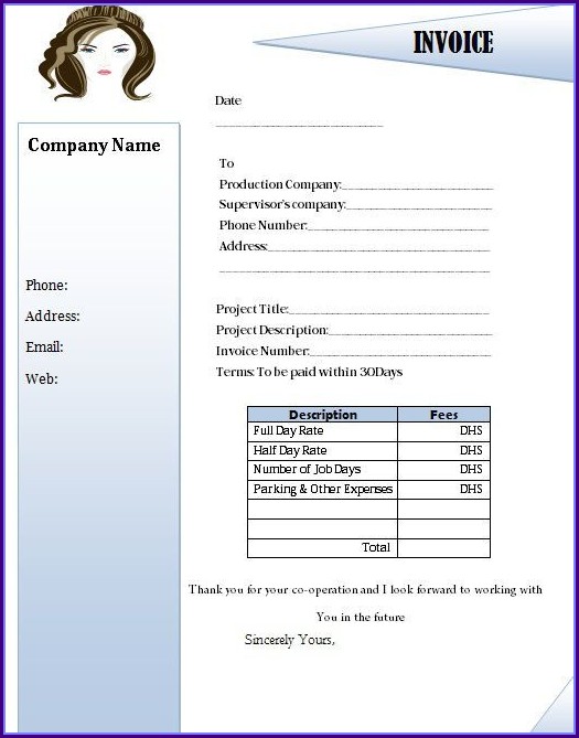 Makeup Artist Invoice Template Makeup Artist Invoice Template