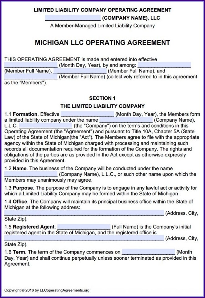 Multi Member Llc Operating Agreement Template Free Multi Member Llc Operating Agreement Template Free
