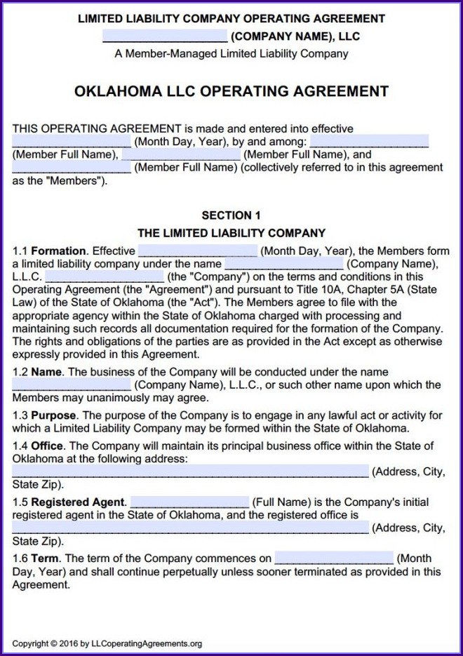 Multi Member Llc Operating Agreement Template Multi Member Llc Operating Agreement Template