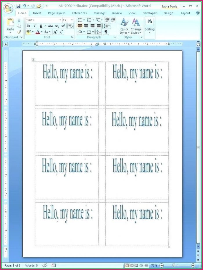 Name Tag Label Template Word Name Tag Label Template Word