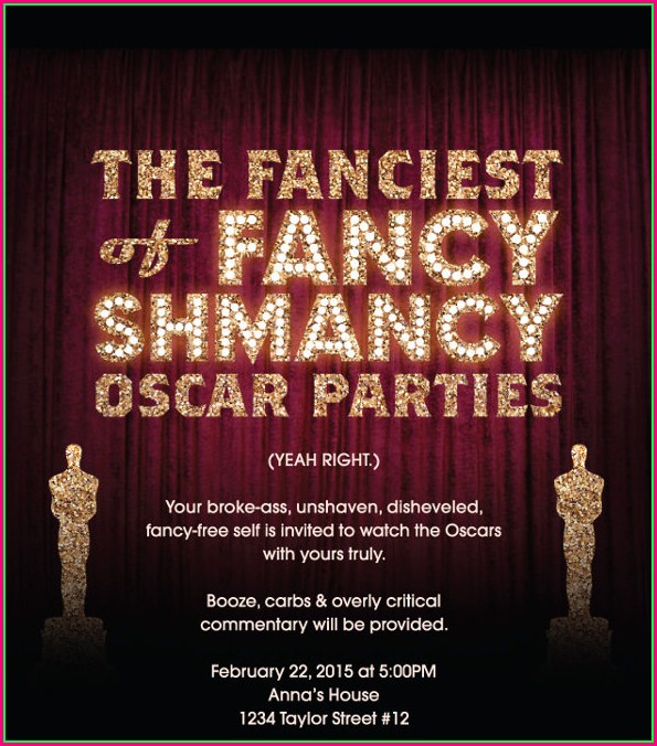 Oscar Party Invitation Template Oscar Party Invitation Template