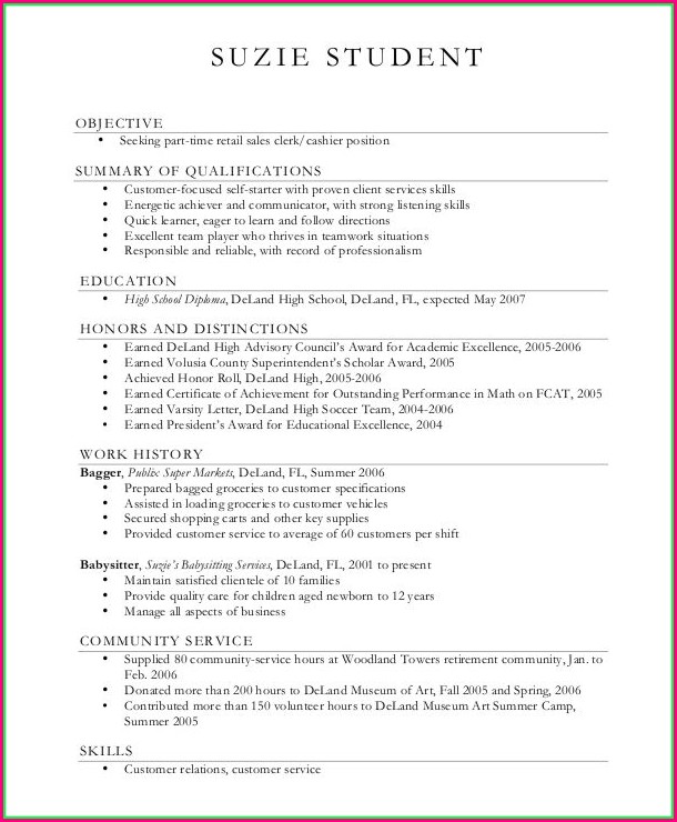 Printable Blank High School Resume Template Printable Blank High School Resume Template