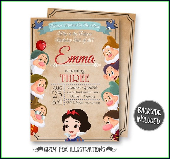 Printable Blank Snow White Invitation Template Printable Blank Snow White Invitation Template