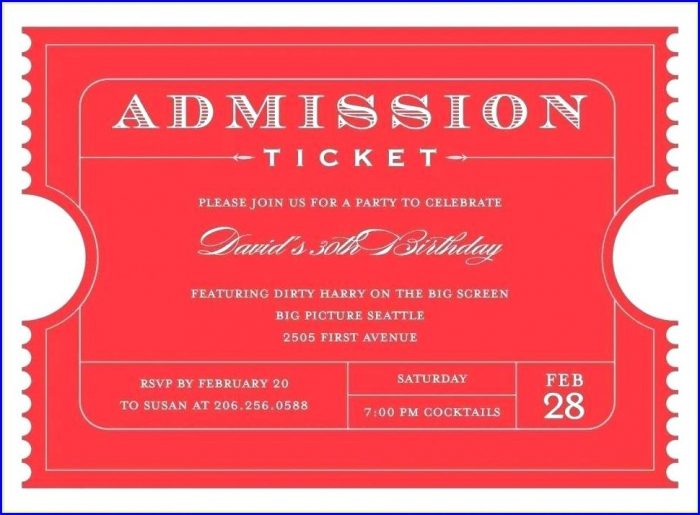 Printable Entry Ticket Template Printable Entry Ticket Template