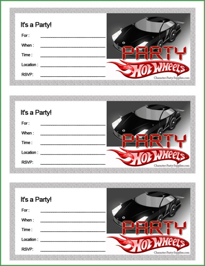 Printable Hot Wheels Invitation Template Printable Hot Wheels Invitation Template