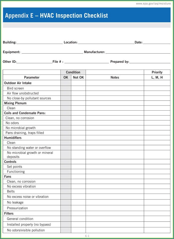 Printable Hvac Inspection Report Template Printable Hvac Inspection Report Template