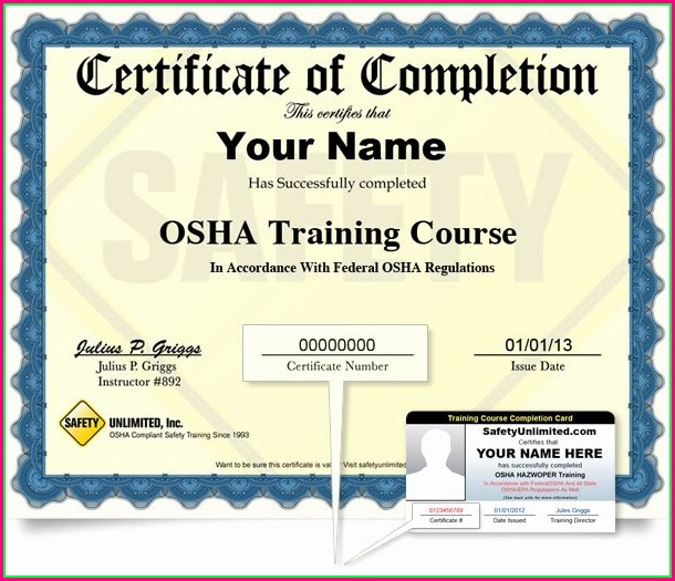 Printable Osha 30 Card Template Printable Osha 30 Card Template