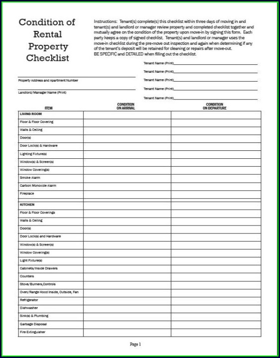 Printable Rental Inspection Checklist Template Printable Rental Inspection Checklist Template