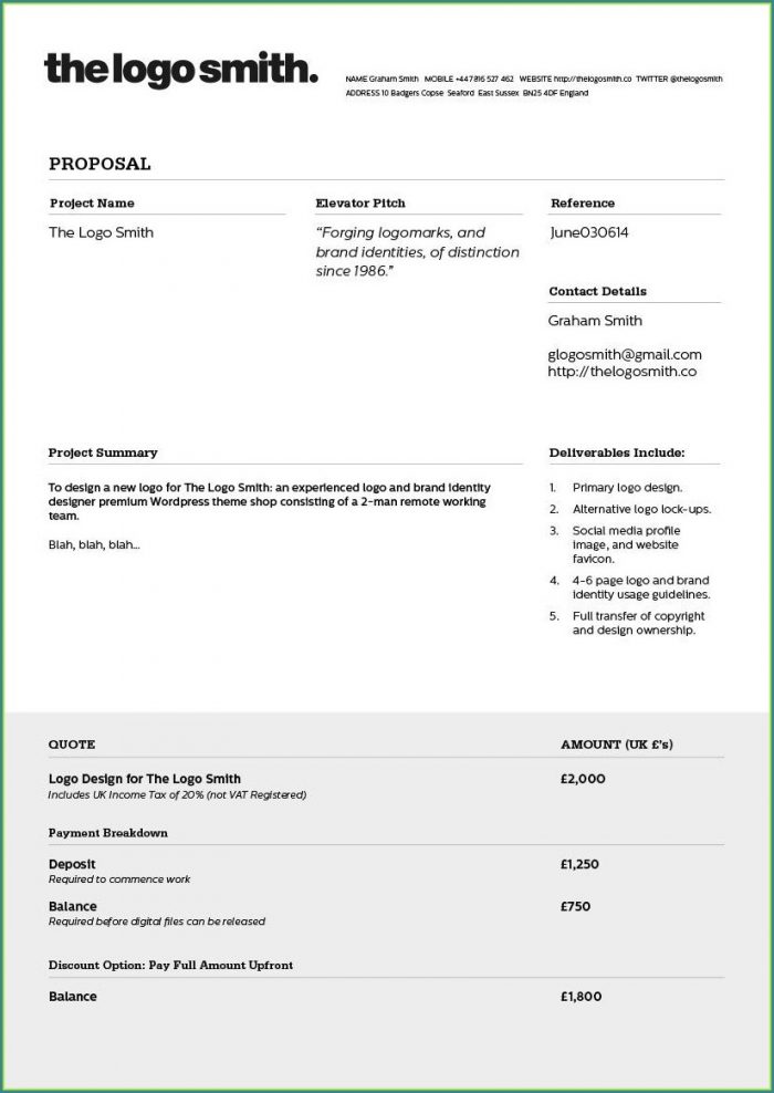 Proposal Invoice Template Proposal Invoice Template
