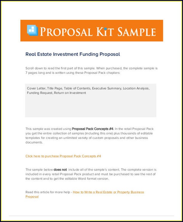 Real Estate Investment Proposal Template Free Real Estate Investment Proposal Template Free