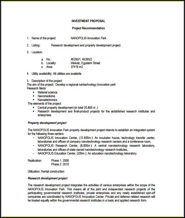 Real Estate Investment Proposal Template Pdf Real Estate Investment Proposal Template Pdf