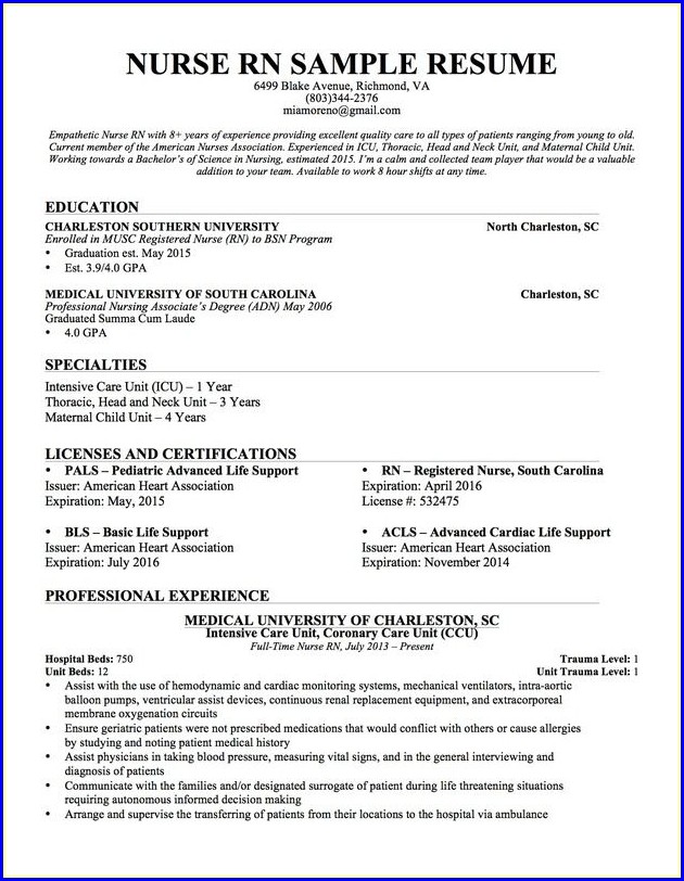 Registered Nurse Free Nursing Resume Templates Registered Nurse Free Nursing Resume Templates