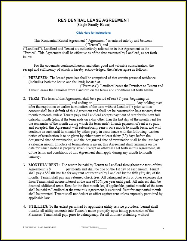 Residential Free Lease Agreement Template Residential Free Lease Agreement Template