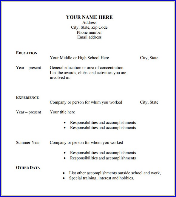 Resume Template Blank Pdf Resume Template Blank Pdf