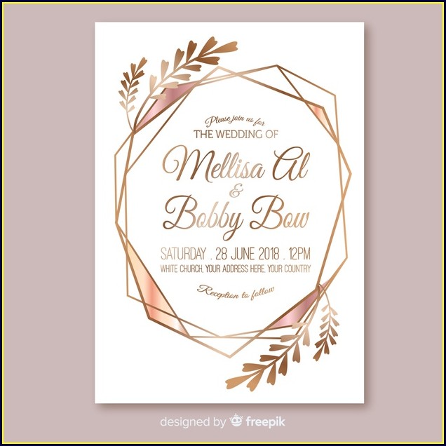 Rose Gold Wedding Invitation Template Free Rose Gold Wedding Invitation Template Free